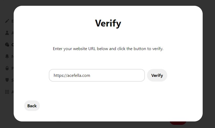 (Enter website address) Verify-your-website-on-pinterest